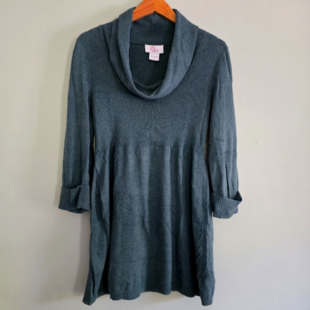 Oh Baby! by Motherhood Teal Cowlneck Sweater Tunic, Small